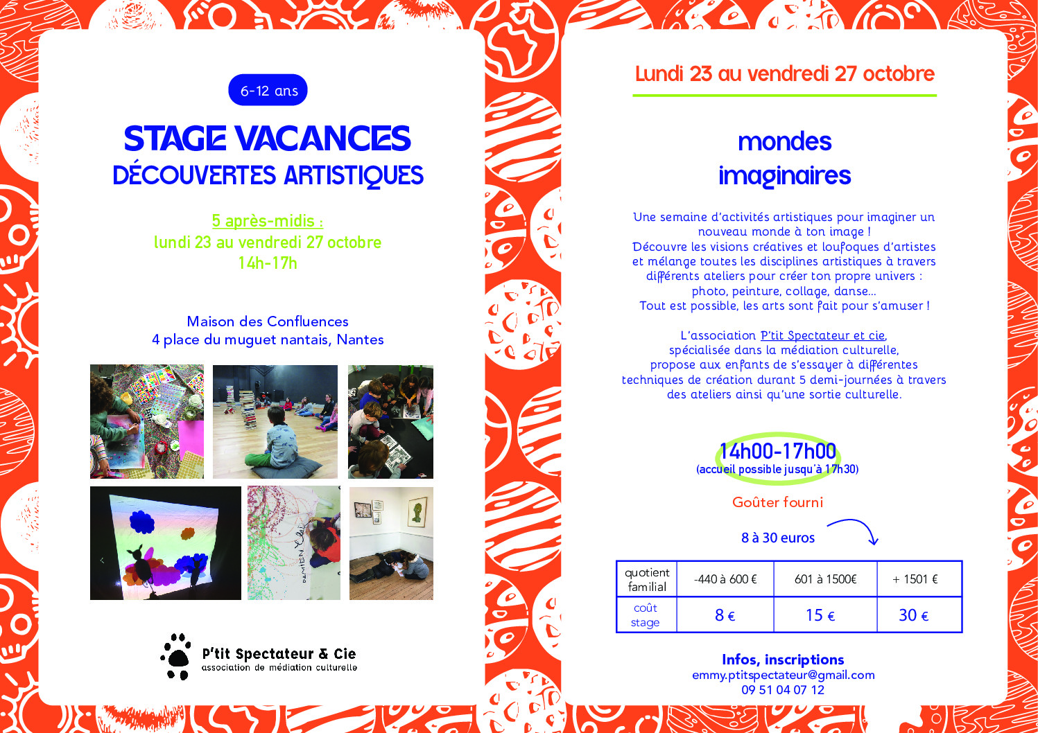 P'tit spectateur et cie Stage vacances